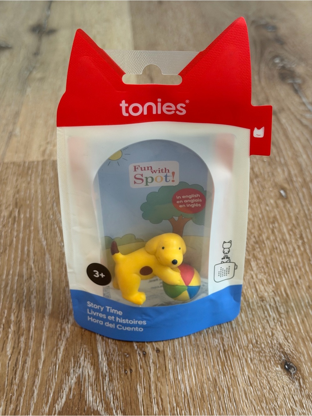 tonies Yellow Spot Dog Figure with Colorful Ball - Kids Action Toy